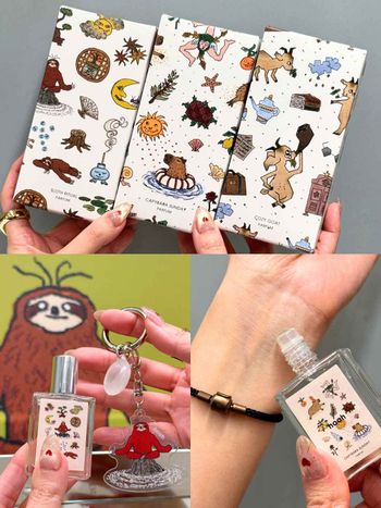 台灣質感品牌也跟上香水吊飾潮！hoah推出療癒系動物香氛滾珠瓶，搭配超可愛樹懶、水豚、山羊吊飾，掛包包上又潮又可愛！