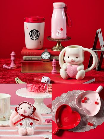 韓國星巴克2026情人節限定周邊太可愛！「頭巾兔兔鑰匙圈、愛心小白兔馬克杯」韓妞都狂搶！