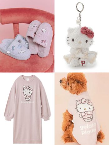 日牌居家服Gelato Pique首次聯名三麗鷗！Kitty、大耳狗「軟綿綿小臉」吊飾、睡衣可愛瘋掉！