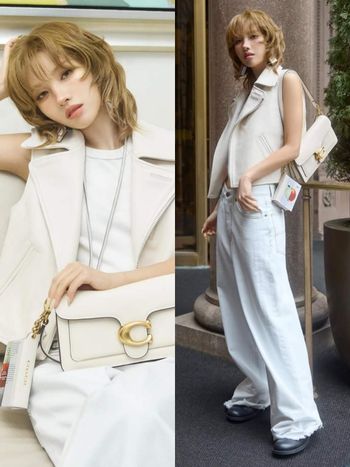 i-dle田小娟「王子狼尾髮+全白套裝」降臨COACH大秀！娟總氣場爆棚、一登場鏡頭就追著她拍！