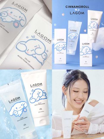 韓女最愛小眾潔顏品聯名三麗鷗大耳狗！LAGOM早安凝露、晚安泡泡換上療癒包裝，洗出水煮蛋嫩肌！