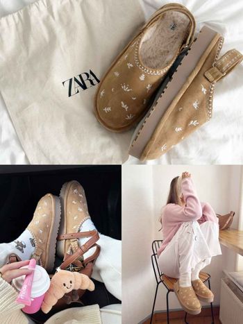 社群爆紅！ZARA「厚底毛毛拖」太欠買！小花刺繡超甜價格被狂搶！現貨尺寸光速消失中！