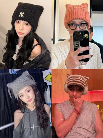 巴拉克拉法帽退場！韓星今年都改戴貓耳帽！GD權志龍、金泰亨都愛上！Karina同款千元就有！