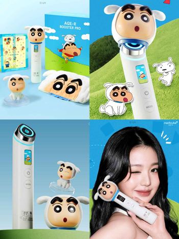 與張員瑛的美肌距離只差一台美容儀！Medicube x 蠟筆小新夢幻連動「小新小白收納頭套、公仔」可愛到想整套收藏！