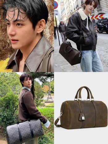男友出國都揹這咖！泰亨、朴寶劍旅行不離身「CELINE老花波士頓包」低奢感連背影都迷人！