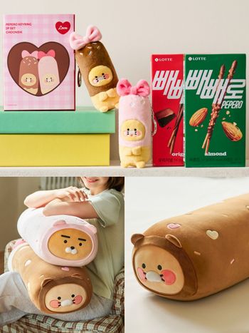Kakao Friends跟PEPERO聯名了！「草莓巧克力棒萊恩玩偶」韓妞都在搶、巧克力春植吊飾也超欠買！