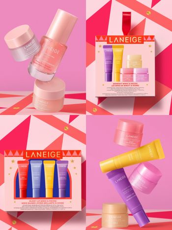 千元內交換禮物首選！蘭芝「夢幻聖誕禮盒」果凍水光潤唇膏、晚安唇膜、水光精華，全變成「彩蛋級迷你禮物」！ 