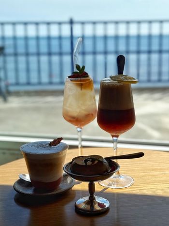 屏東超美海景咖啡廳😍芭樂咖啡好特別☺️