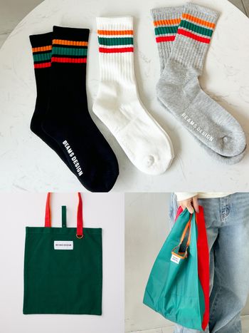 7-11開賣BEAMS DESIGN聯名小物！日本設計超可愛「紅橘綠條紋長襪、購物袋、帆布袋」脆友都在搶！
