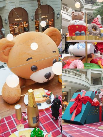 BELLAVITA聖誕節打卡裝置來了！「聖誕饗宴」巨大熊熊+滿滿大餐可愛瘋、還有爆美紅色系聖誕樹要拍！