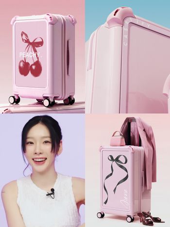 史上最夢幻行李箱！CASETiFY行李箱首推「棉花糖粉色」連太妍、Karina都愛上！