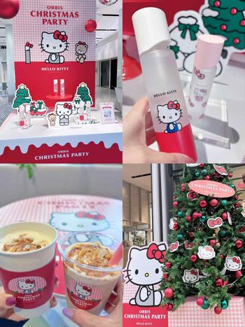 2025日本聖誕最萌三麗鷗聯名登場！ORBIS攜手HELLO KITTY表參道限定活動，明星精華化妝水限定瓶裝、必收藏！