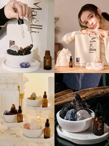 2025年末必擁有轉運香氛禮盒！Maélli首推神諭系列「水晶共振結合香氣」，財富顯化、招桃花、防小人通通滿足！