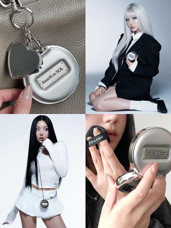 韓系底妝變成爆款小包包！Gen Z必備最潮吊飾氣墊粉餅，精品皮革外型＋潮流金屬LOGO標牌，柔霧潤光兩種妝感任你挑！