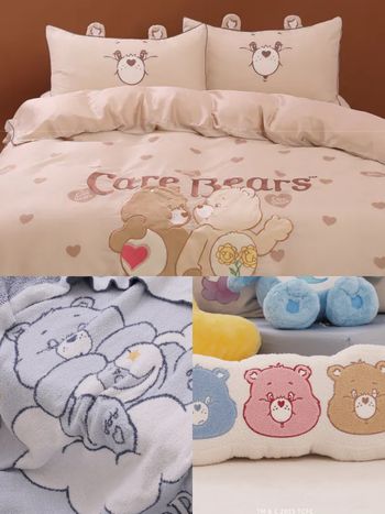 彩虹熊粉瘋掉！Care Bears聯名家居用品「立體熊耳床包組、晚安熊蓋毯、大頭熊抱枕」台灣就買得到！