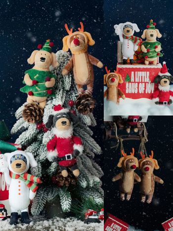 社群爆紅「泰國臘腸狗吊飾」推聖誕節限定版！超可愛「聖誕樹奶油臘腸、雪人斑點臘腸」全都太想買！