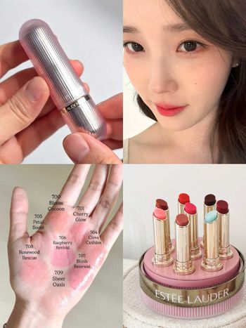 IU愛牌再推果凍唇天花板！雅詩蘭黛「粉保濕嫩唇膏」號稱沙漠乾唇救星，一抹融化潤澤，必收透明感寶寶藍、鮮嫩櫻花粉！