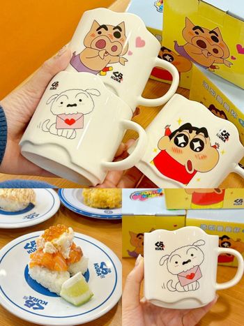 藏壽司最新滿額贈是「蠟筆小新馬克杯」！超可愛小新&小白立體馬克杯免費送、春季新菜同步登場！