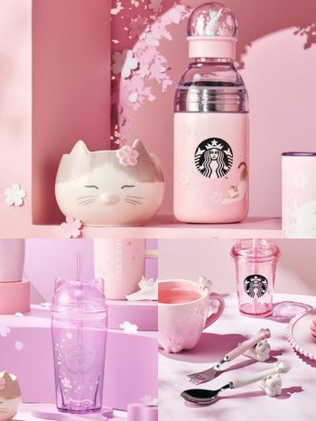 2026韓國星巴克櫻花季必買8大新品推薦！「櫻花賓士貓馬克杯、粉紫漸層貓耳冷水杯」不買會後悔！
