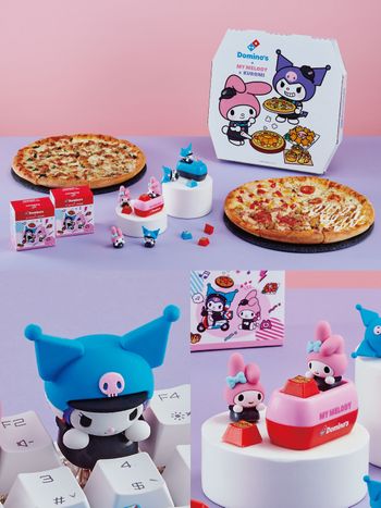 達美樂跟酷洛米&美樂蒂聯名了！限定披薩盒萌到捨不得丟、買套餐還送超Q酷洛米鍵盤帽！