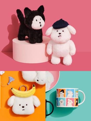 日本開賣超可愛「潦草小狗」聯名周邊！「香蕉小狗絨毛吊飾、滿版狗狗馬克杯」全都太欠買！