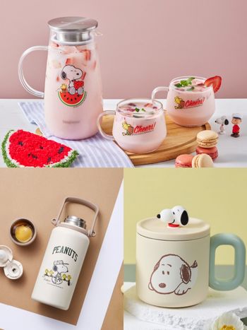 康寧餐具史努比聯名新品太可愛！「西瓜史努比玻璃水壺、打網球史努比水杯」全都想要！