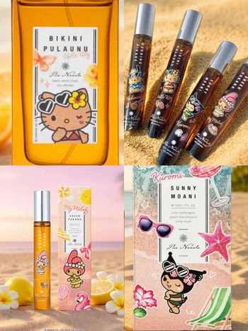 曬黑版三麗鷗太犯規！Pua Nanala聯名香水洗版全網，柑橘麝香Kitty、鹹感果香酷洛米越聞越上頭！
