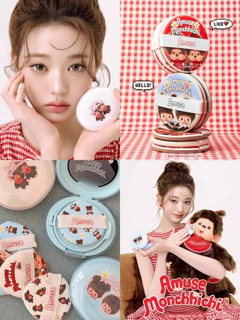 張員瑛同款直接照抄！AMUSE×蒙奇奇爆紅聯名洗版全韓網，果凍嘟唇、陶瓷肌＋巨型粉撲太欠收！