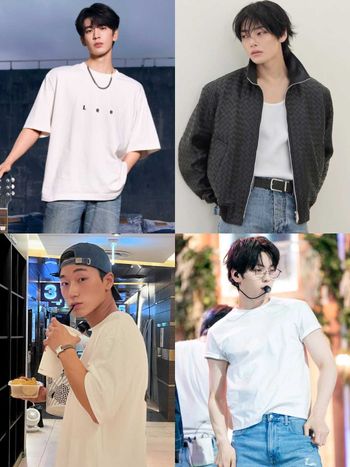 隨便穿就好看？5位最適合穿「白TEE」天花板男神！張凌赫比例太逆天、TXT秀彬簡直性感尤物！