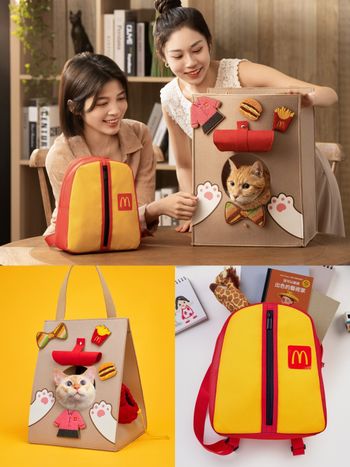 麥當勞也開賣寵物用品？超可愛「薯條漢堡裝飾貓咪小屋、超實用小背包」購買方式看這邊！