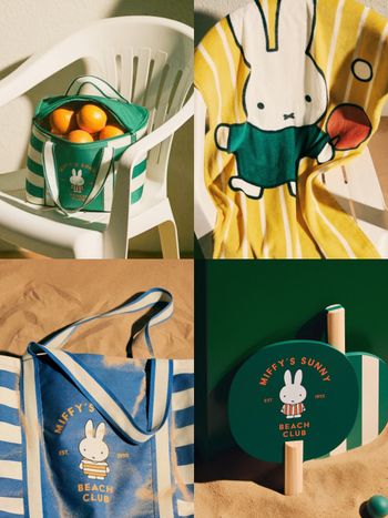 H&M Home跟米飛兔聯名了！超可愛「打桌球Miffy大浴巾、藍白條紋沙灘包」台灣就買得到！