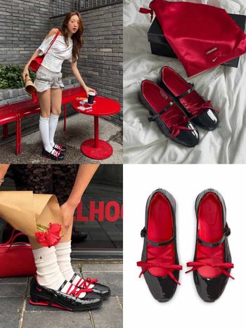 不敢相信這是Nike！最新聯名「漆皮瑪莉珍」紅黑配、交叉蝴蝶結漂亮到爆、根本女孩本命鞋！