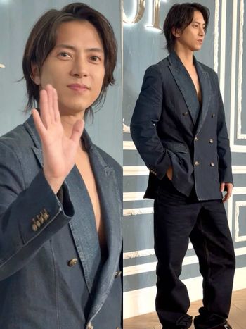 日本男神「山下智久」真的來了！降臨DIOR台北101活動！深V牛仔外套開到極限、胸肌線條太養眼！