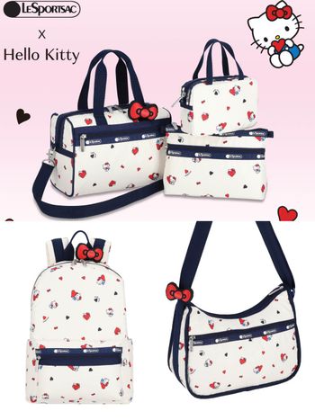 Hello Kitty聯名熱潮持續中！LeSportsac「滿滿愛心＋蝴蝶結」甜美爆擊、居然還有小化妝包！