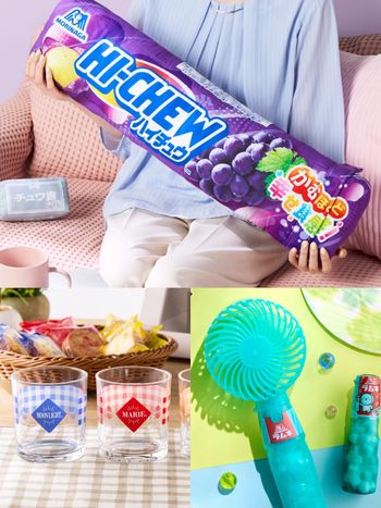 零食控瘋掉！日本開賣超可愛「森永製菓」一番賞、「嗨啾軟糖抱枕&汽水糖小風扇」全都太想要！