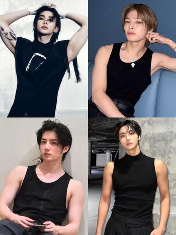 越簡單越有殺傷力！7位韓國「黑背心男神」一次看！SKZ、ATEEZ候選人太多！肩膀手臂線條藏不住！