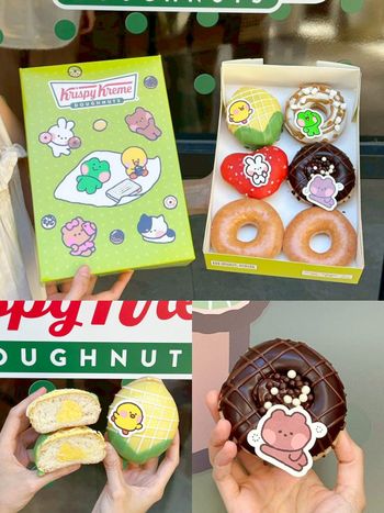 Krispy Kreme跟LINE FRIENDS minini聯名啦！超Q「熊大柑橘可可甜甜圈、貼紙包」必買一次看！