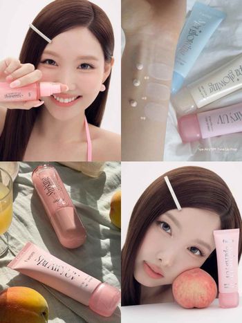 娜璉同款蜜桃肌席捲日韓！fwee「粉嫩妝前乳＋搖搖定妝噴霧」底妝＋蜜粉＋定妝兩步驟搞定，毛絨絨軟萌霧感底妝太高級！