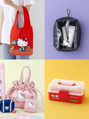 3COINS跟Hello Kitty聯名啦！超可愛「復古紅白Kitty托特包、大頭凱蒂貓髮圈」百元就能帶回家！