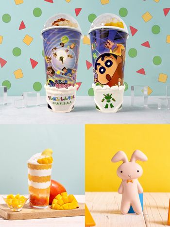 特好喝跟《蠟筆小新》互動展聯名啦！「妮妮兔子舒壓球」萌翻必買，還有限定「芒夏啵啵冰沙」要喝！