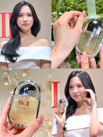 ONCE暴動！Mina來台美到不像真人、親曝「10分鐘發光保養法」，SK-II睽違45年青春精華液終於上市！