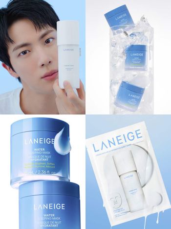 BTS Jin最愛牛奶水變成面膜！蘭芝夏日冰涼保養三件組，搭配天才機能水、降溫睡美人晚安面膜，養出水潤透亮牛奶肌！