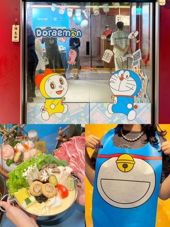 聚、和牛涮跟哆啦A夢聯名啦！超可愛「哆啦A夢魚餅」Q到捨不得吃，再送萌翻「百寶袋圍兜兜」！
