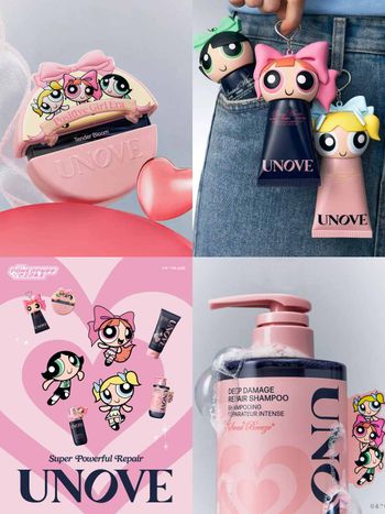 SVT金玟奎髮品愛牌聯名《飛天小女警》！UNOVE洗髮精＆髮膜印上小女警愛心插畫，韓妞最愛髮香水、護手霜附贈超萌頭套！