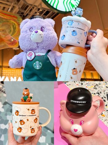 星巴克跟Care Bears聯名啦！超可愛「店員分享熊玩偶、溫柔小熊立體馬克杯」全都想要買！