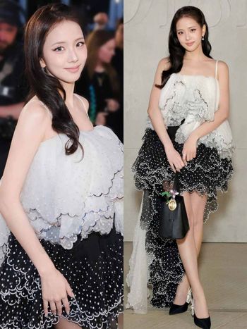Dior最寵愛的女神！Jisoo早春大秀「逆天美貌」再封神！黑白荷葉裙＋臉上點痣...美到沒盡頭！