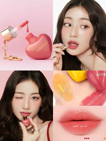 milktouch又來搶荷包！TWICE志效同款「愛情靈藥唇釉」，圓潤愛心吊飾外殼＋碎鑽星閃質地，雙唇又純又欲好想親！