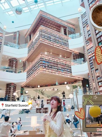 【韓國旅遊】水原 Starfield Suwon 星空圖書館！手機相簿照片拼貼🧩巨大臘腸狗、皮克敏明信片、午餐美食！