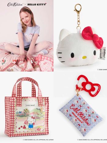 Cath Kidston最新Kitty聯名可愛發瘋！貓貓害羞臉紅吊飾、荷葉邊托特包...這波真的忍不住！