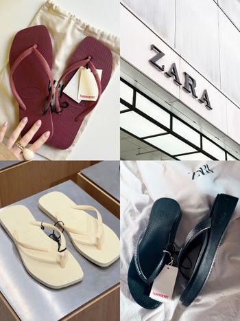 ZARA和夾腳拖之王Havaianas聯名了！低調高級「方頭拖鞋、厚底夾腳拖」官網現貨光速消失！